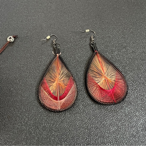 8 Piece Jewelry Lot Boho Necklaces, Earrings, Silver Bracelet, Fashion Leaf Ring - Picture 5 of 14